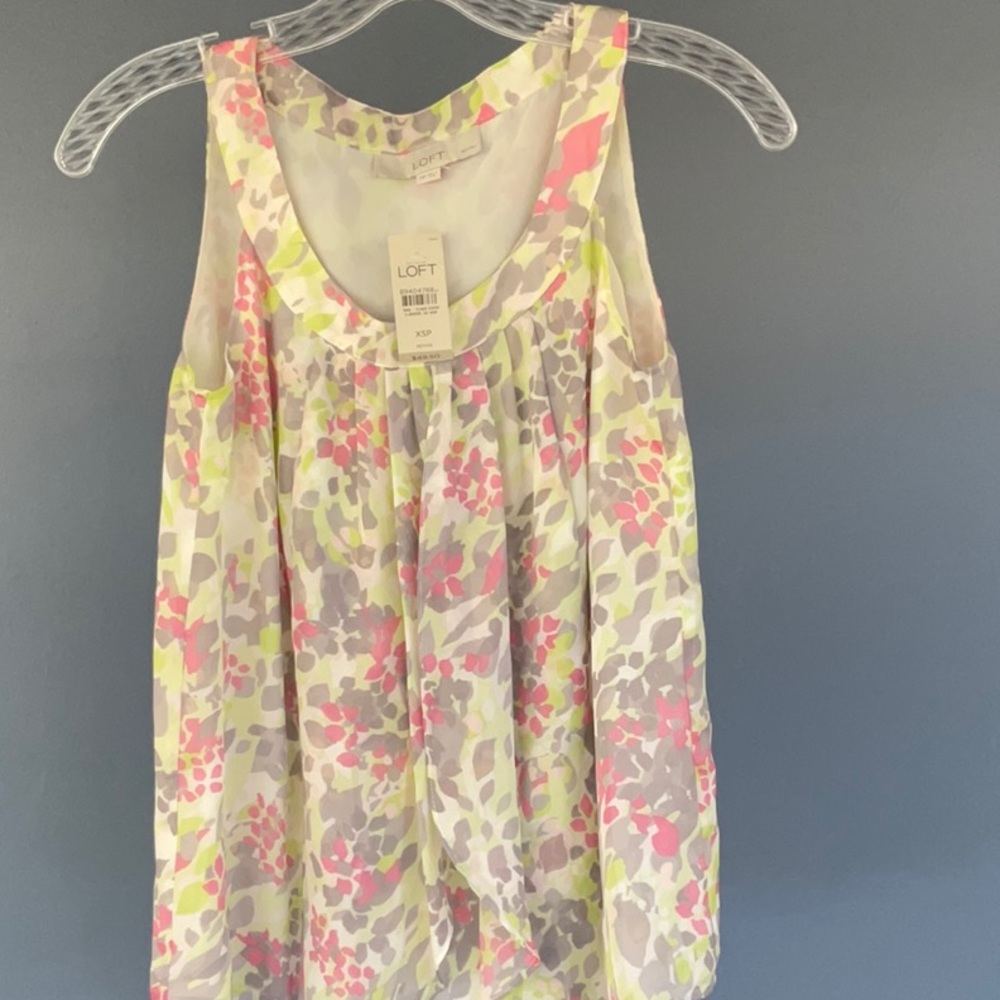 Loft Petites womens blouse, multi colored, NWT, size XSP